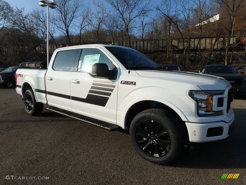 2019 F150 XLT Sport SuperCrew 4x4 - Oxford White / Sport Black/Red photo #8