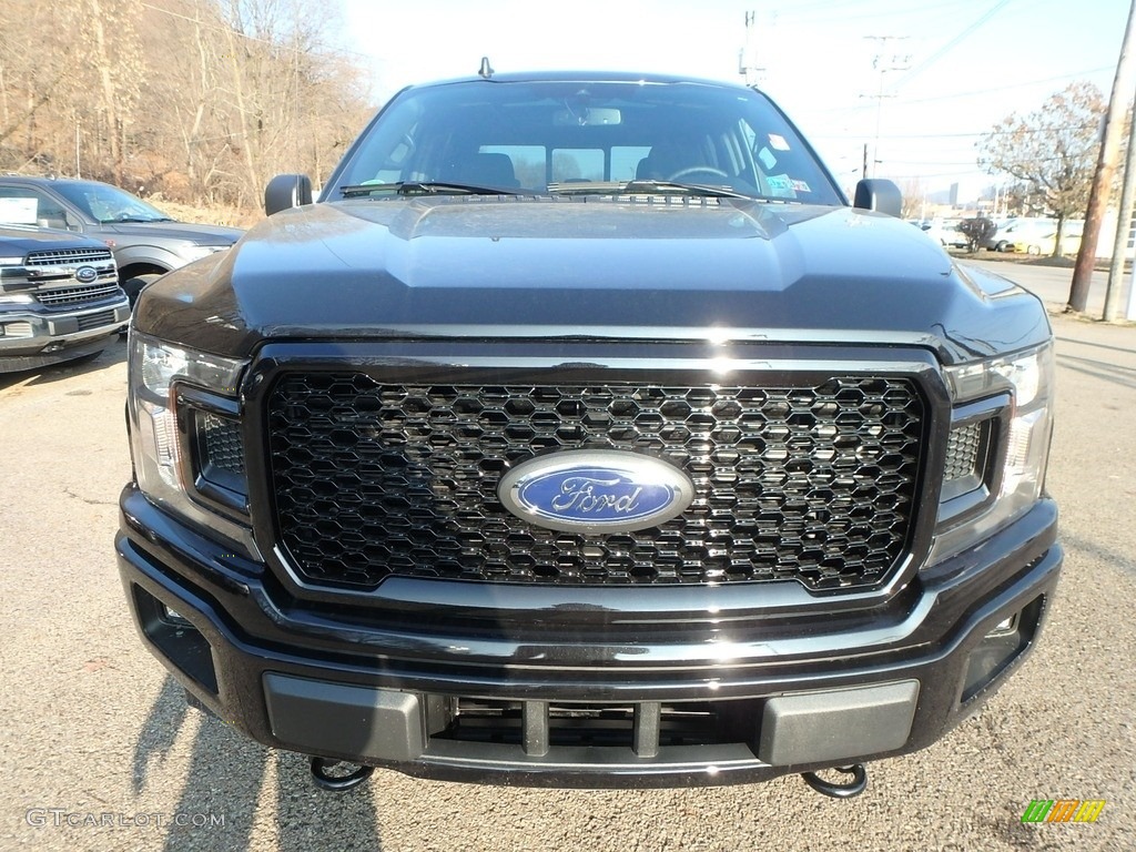 2019 F150 XLT Sport SuperCrew 4x4 - Agate Black / Sport Black/Red photo #7