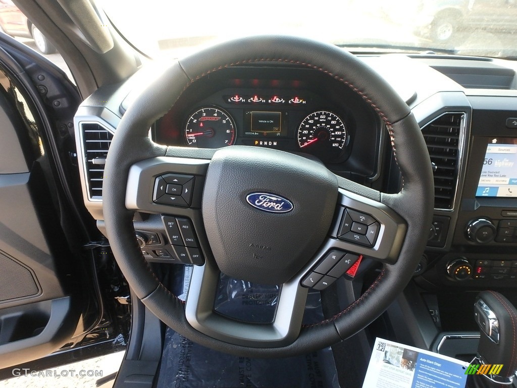 2019 Ford F150 XLT Sport SuperCrew 4x4 Sport Black/Red Steering Wheel Photo #130885620