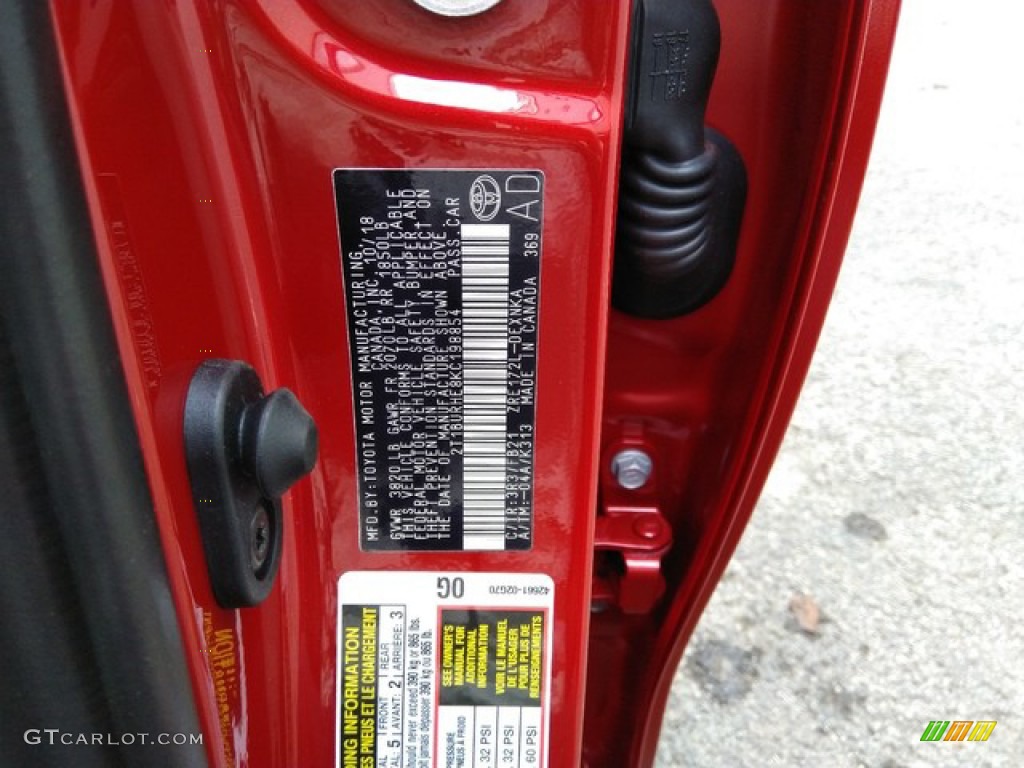 2019 Corolla Color Code 3R3 for Barcelona Red Metallic Photo #130891333