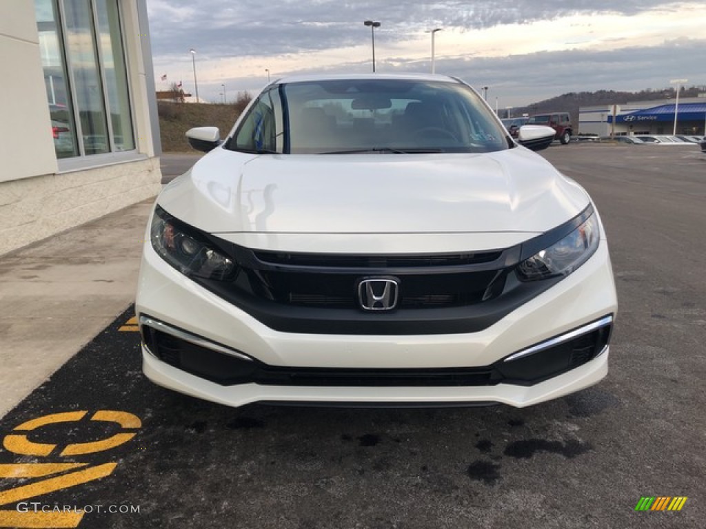 2019 Civic LX Sedan - Platinum White Pearl / Black photo #4