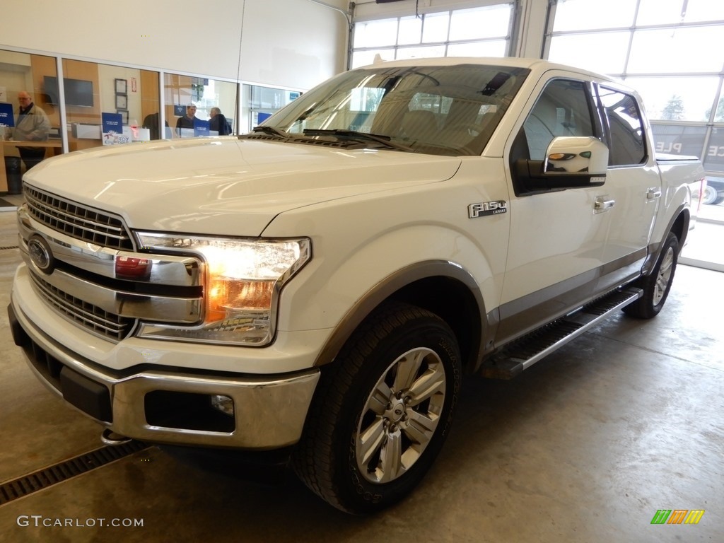 2018 F150 Lariat SuperCrew 4x4 - Oxford White / Light Camel photo #8