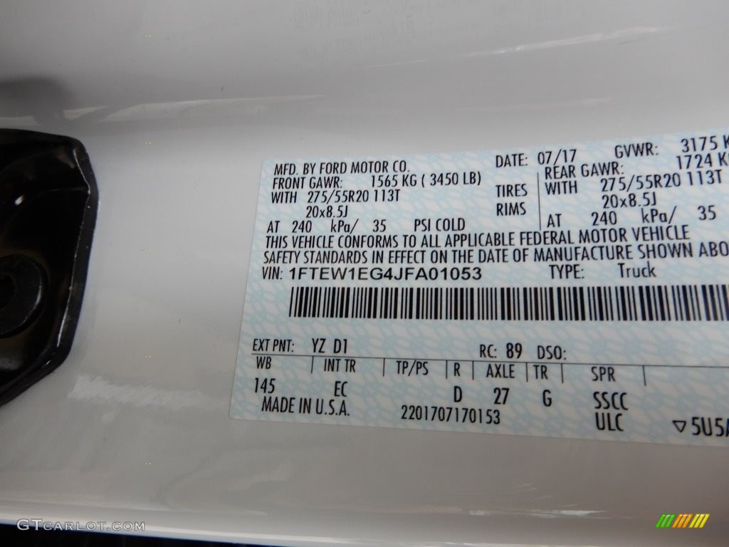 2018 F150 Lariat SuperCrew 4x4 - Oxford White / Light Camel photo #17