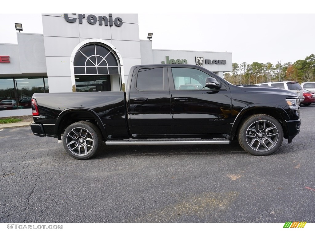 2019 1500 Laramie Quad Cab - Diamond Black Crystal Pearl / Black photo #10