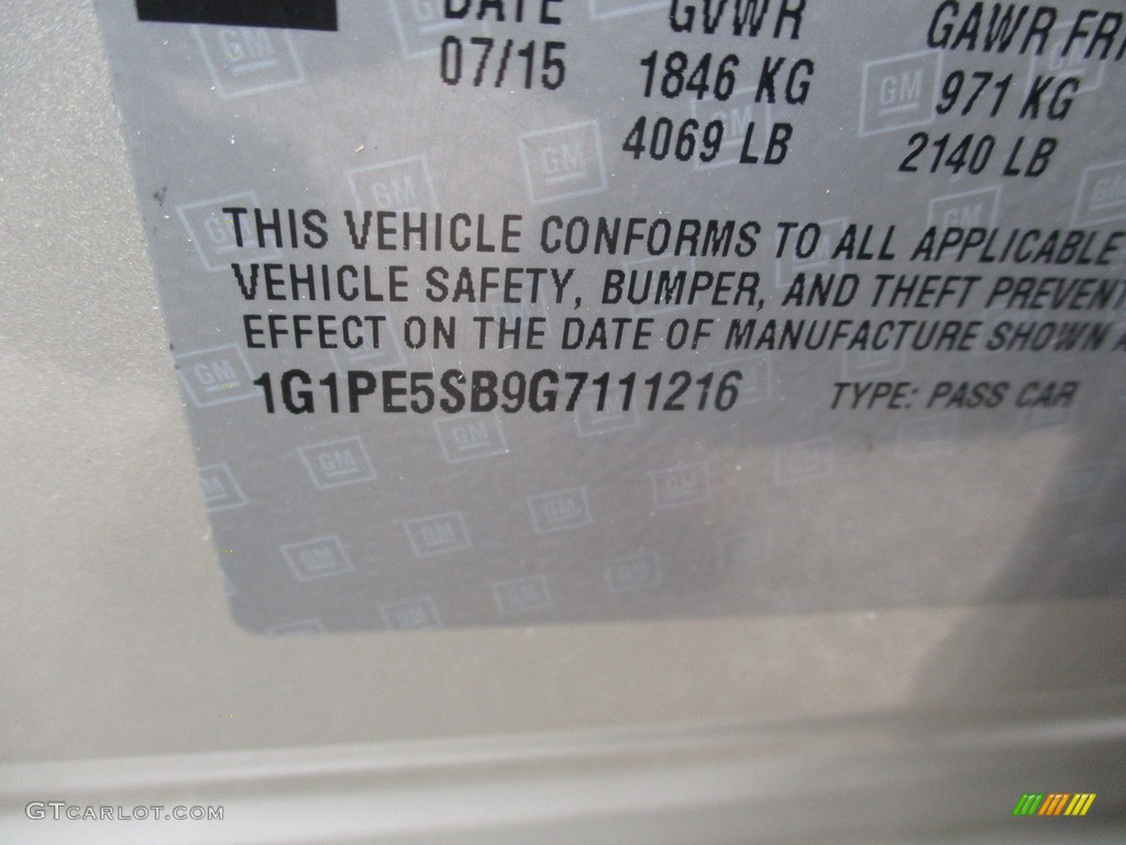 2016 Cruze Limited LT - Champagne Silver Metallic / Jet Black photo #39