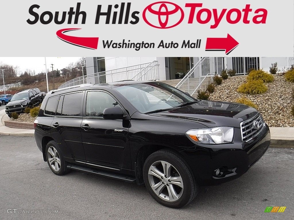 2009 Highlander Sport 4WD - Black / Black photo #1