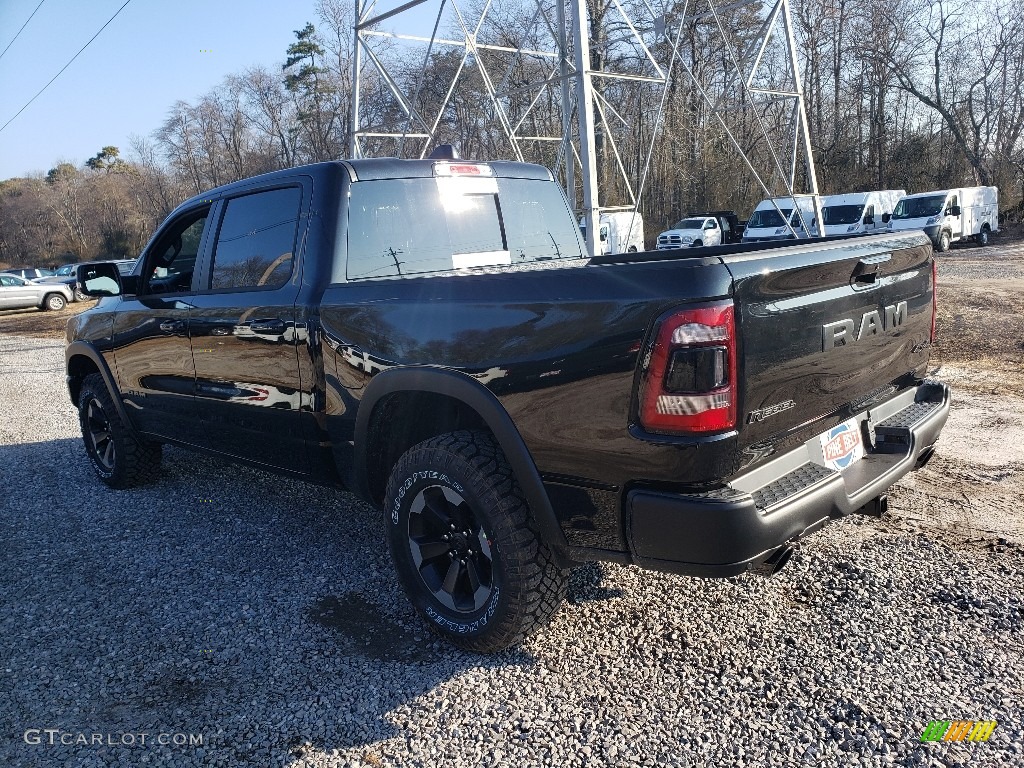 2019 1500 Rebel Crew Cab 4x4 - Diamond Black Crystal Pearl / Black/Red photo #4