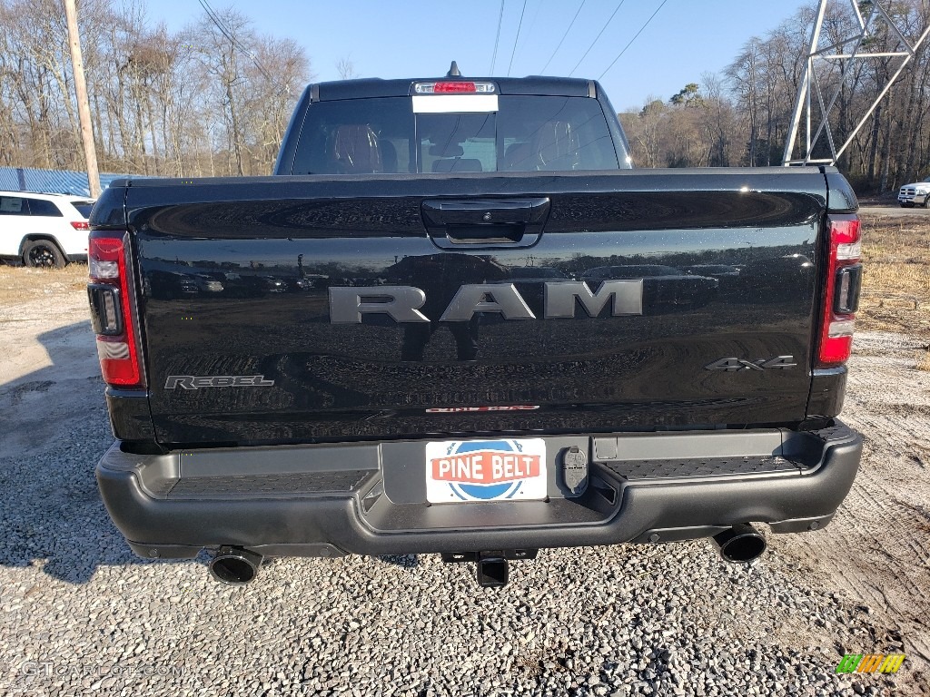 2019 1500 Rebel Crew Cab 4x4 - Diamond Black Crystal Pearl / Black/Red photo #5
