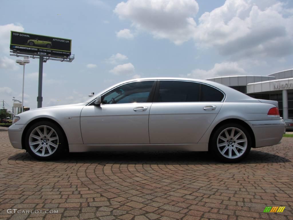 2003 7 Series 745Li Sedan - Titanium Silver Metallic / Black/Black photo #2