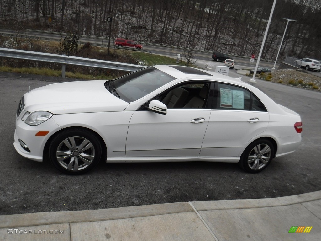 2013 E 350 4Matic Sedan - Diamond White Metallic / Almond/Black photo #8