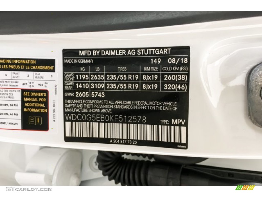 2019 GLC Color Code 149 for Polar White Photo #130921195