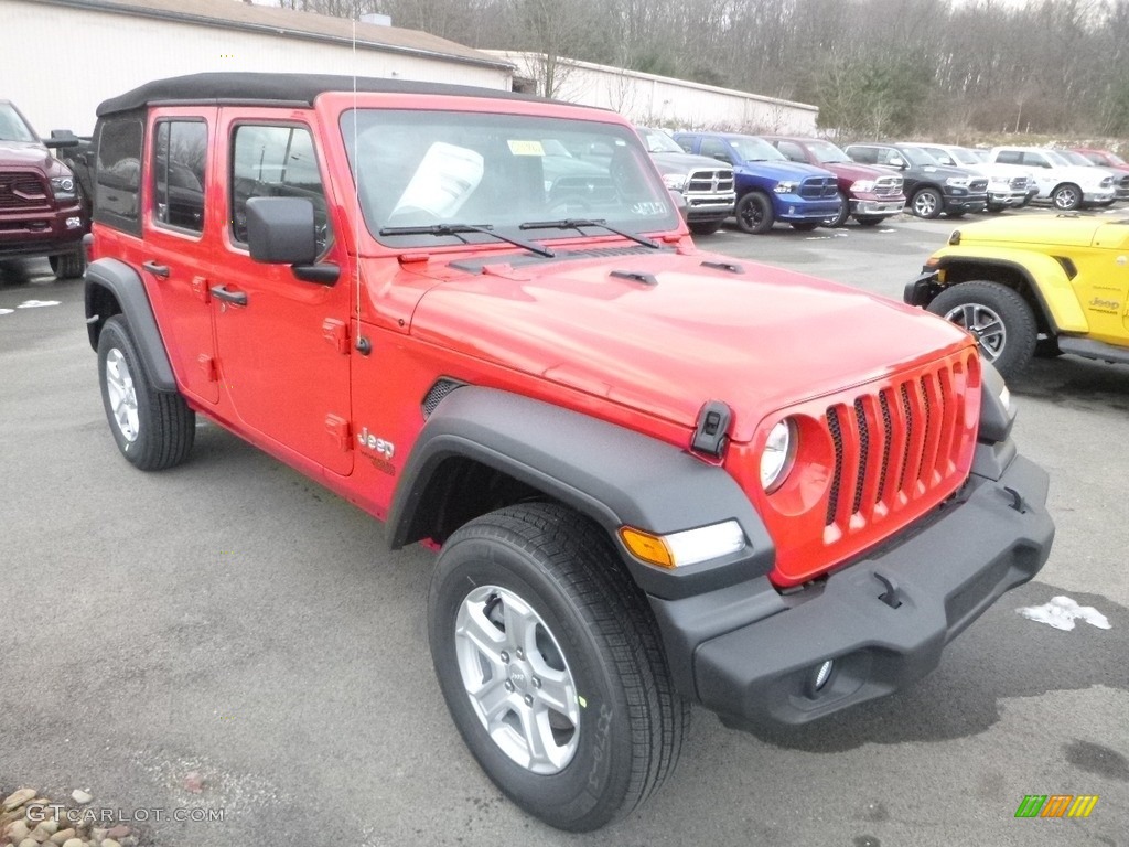 Firecracker Red 2019 Jeep Wrangler Unlimited Sport 4x4 Exterior Photo #130921954