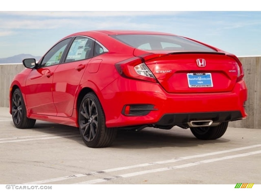 2019 Civic Sport Sedan - Rallye Red / Black photo #2