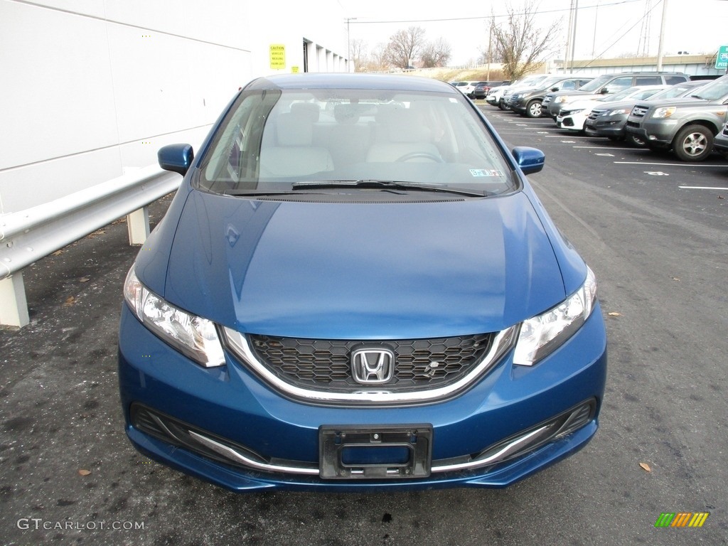 2015 Civic LX Sedan - Dyno Blue Pearl / Gray photo #8