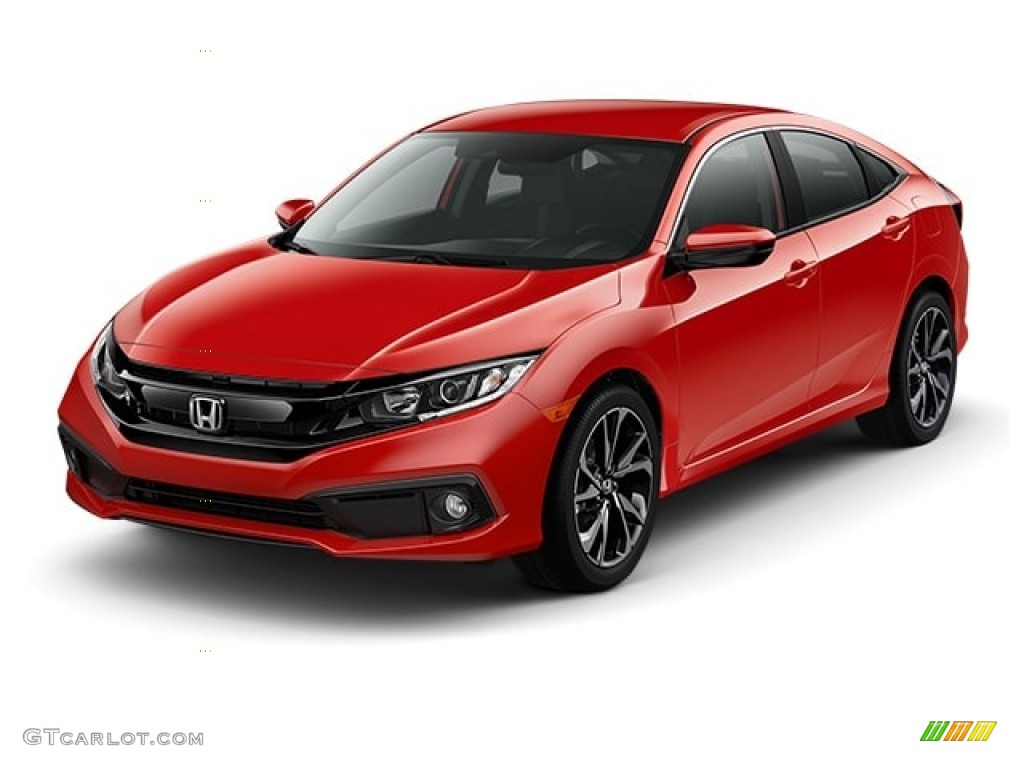 2019 Civic Sport Sedan - Rallye Red / Black photo #39