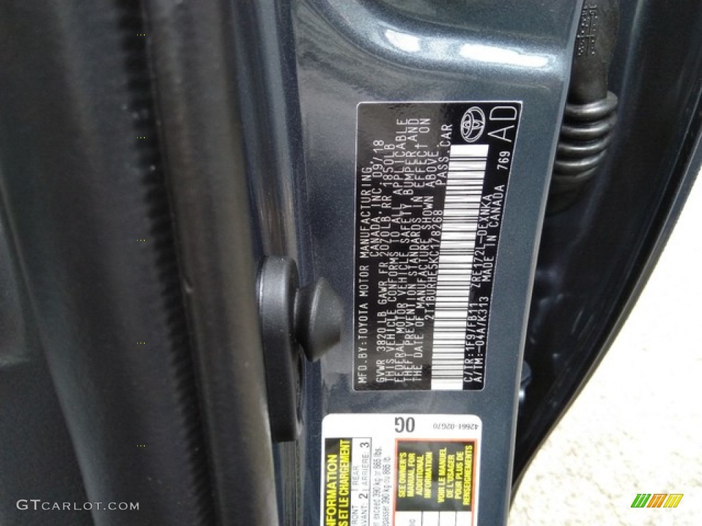 2019 Corolla LE - Slate Metallic / Ash/Dark Gray photo #19