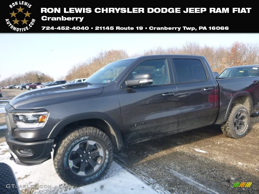 2019 1500 Rebel Crew Cab 4x4 - Granite Crystal Metallic / Black/Red photo #1