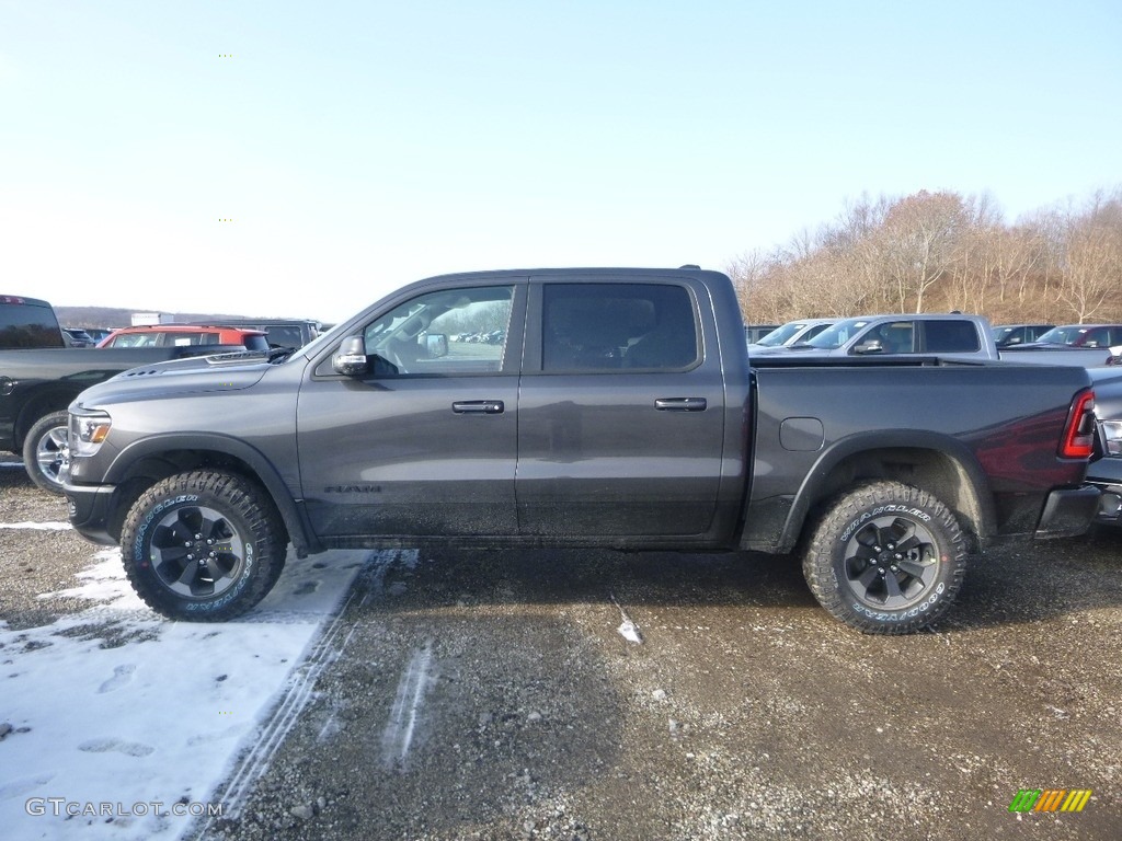 2019 1500 Rebel Crew Cab 4x4 - Granite Crystal Metallic / Black/Red photo #2