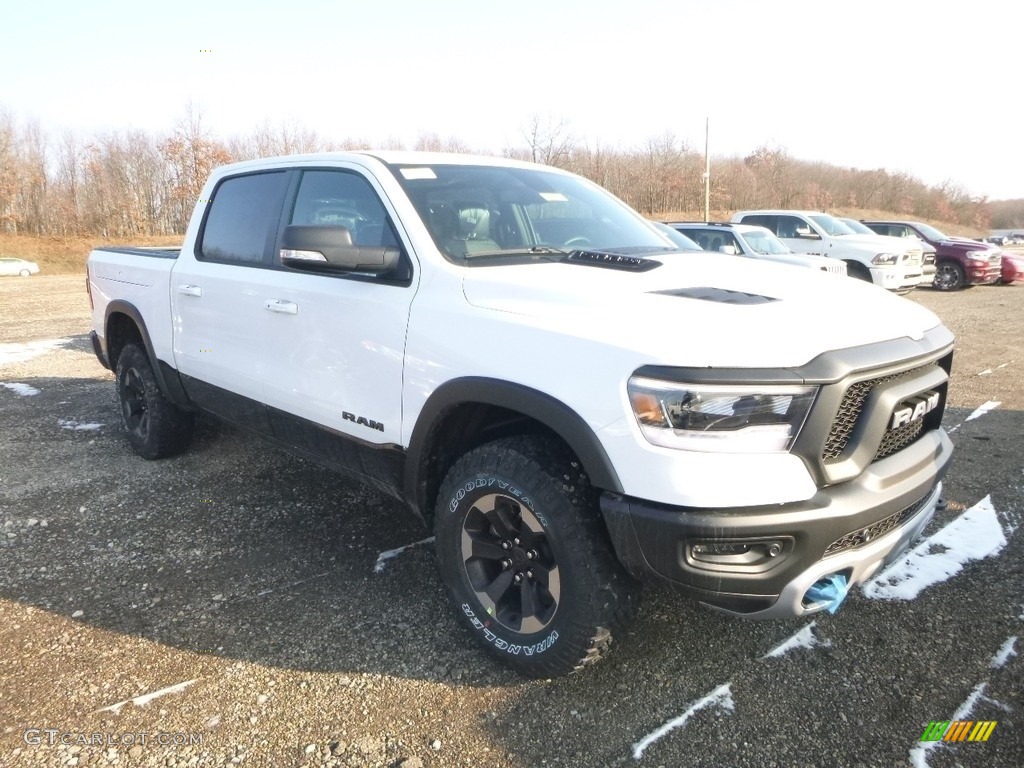 2019 1500 Rebel Crew Cab 4x4 - Bright White / Black/Red photo #8