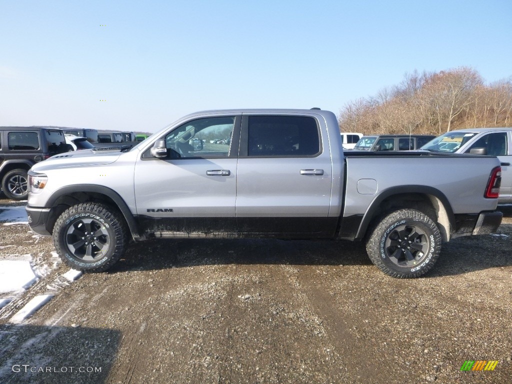 2019 1500 Rebel Crew Cab 4x4 - Billett Silver Metallic / Black/Red photo #3