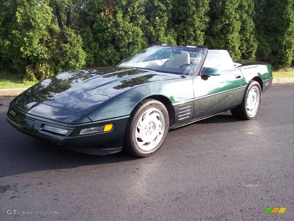 1994 Corvette Convertible - Polo Green Metallic / Light Beige photo #1