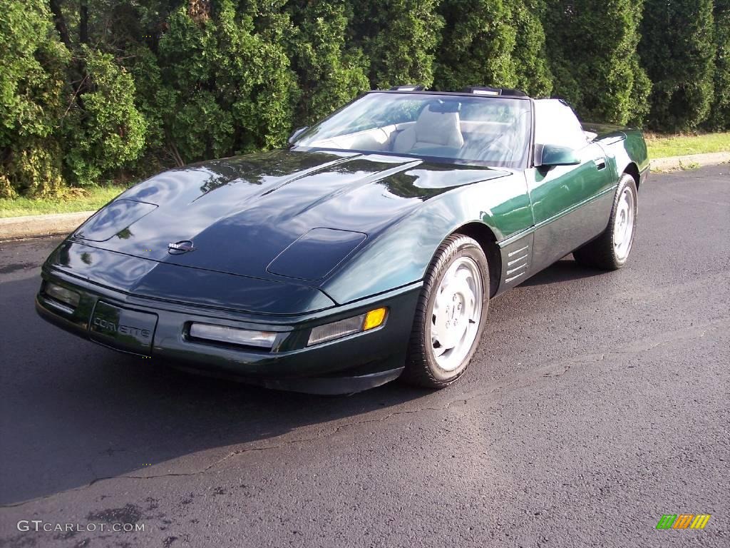 1994 Corvette Convertible - Polo Green Metallic / Light Beige photo #2