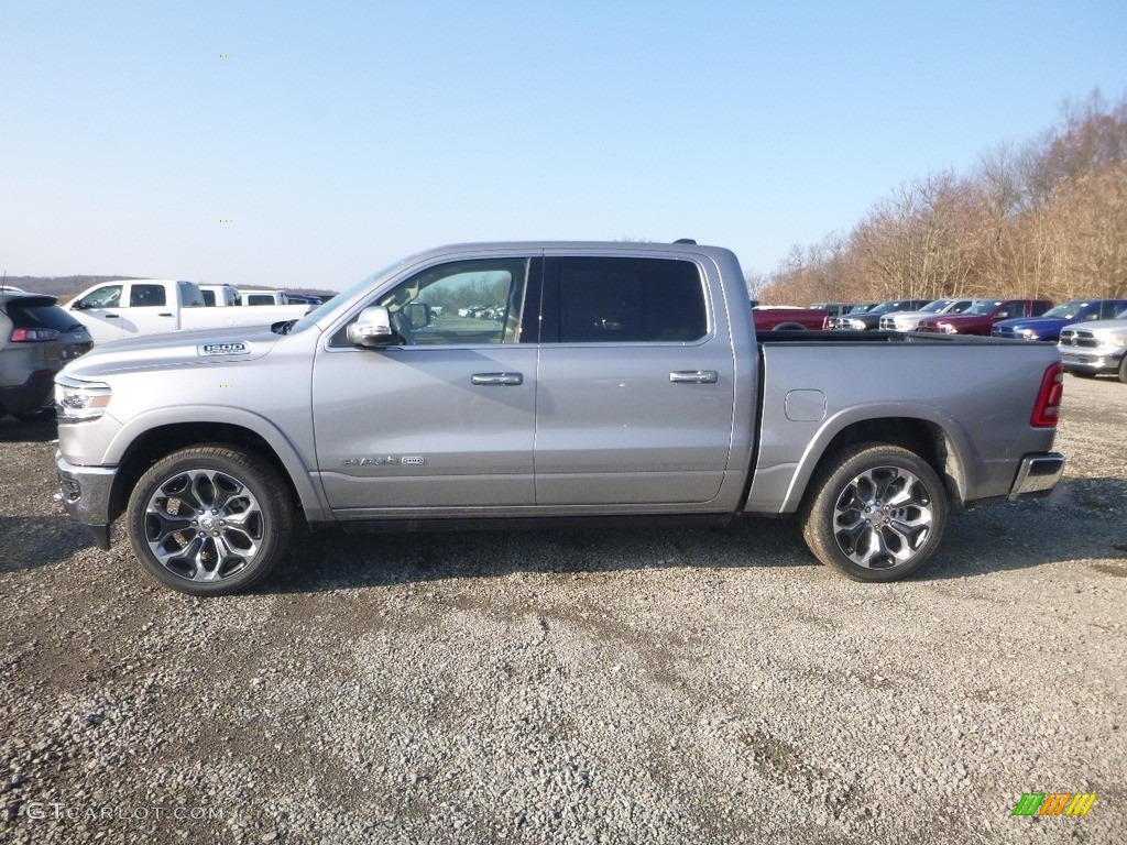 2019 1500 Long Horn Crew Cab 4x4 - Billett Silver Metallic / Black/New Saddle photo #2