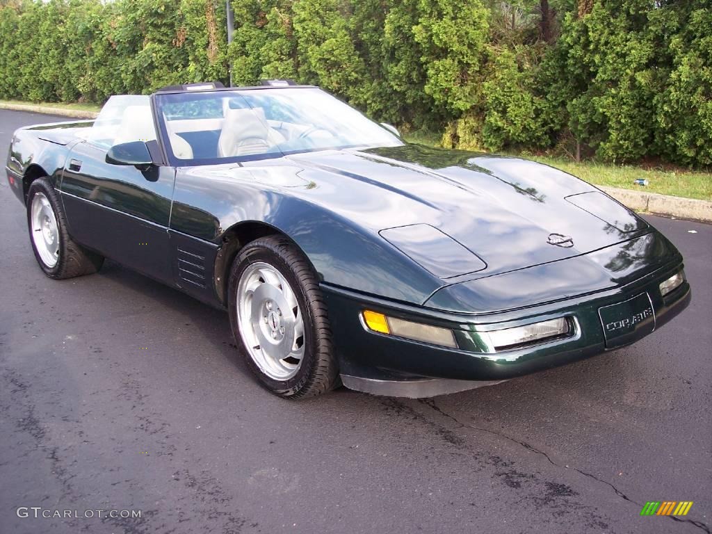 1994 Corvette Convertible - Polo Green Metallic / Light Beige photo #18