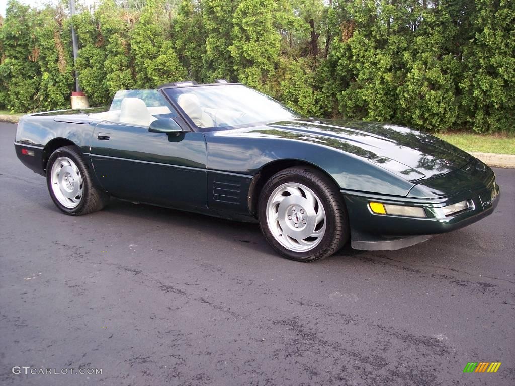 1994 Corvette Convertible - Polo Green Metallic / Light Beige photo #19