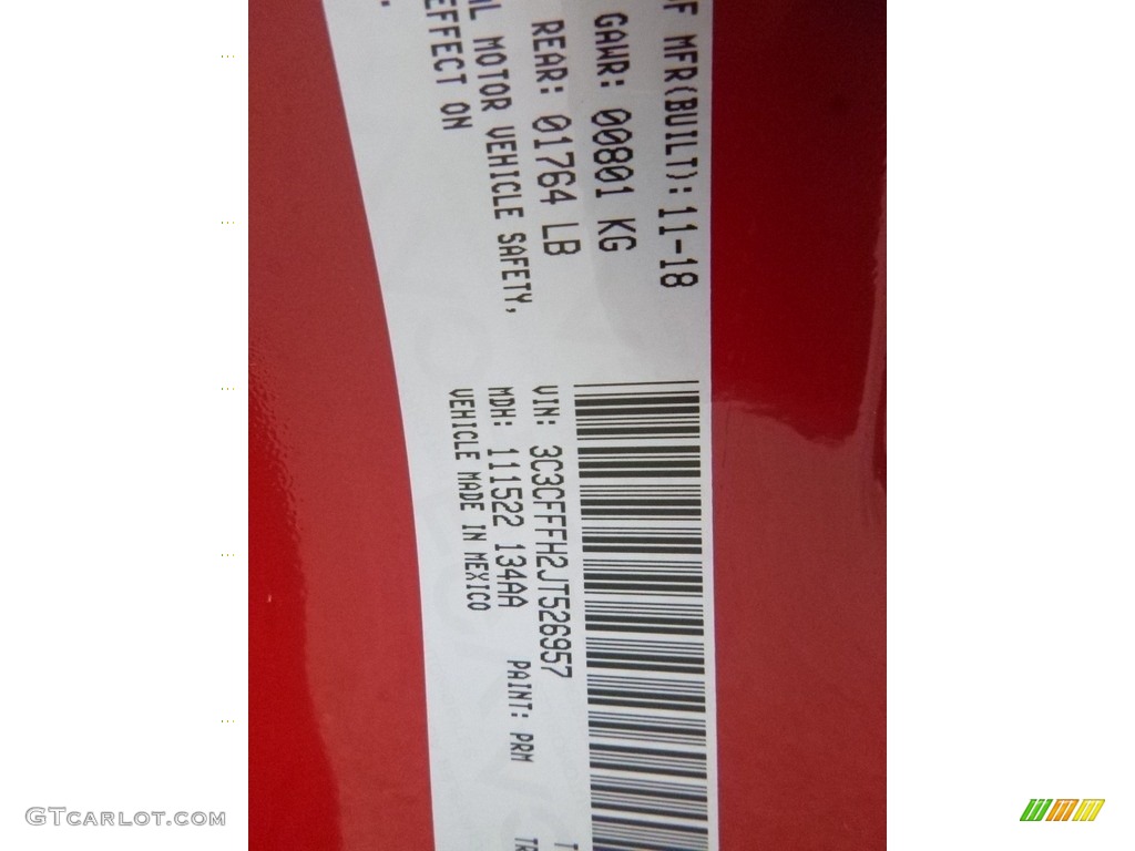 2018 Fiat 500 Abarth Color Code Photos