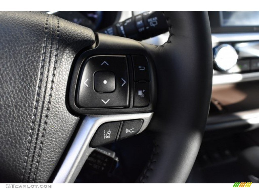 2019 Toyota Highlander Hybrid XLE AWD Black Steering Wheel Photo #130944001