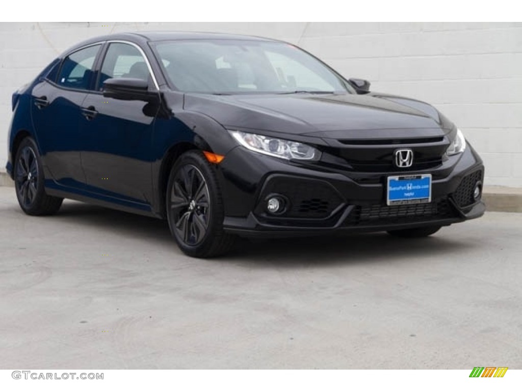 2019 Civic EX Hatchback - Crystal Black Pearl / Black photo #1