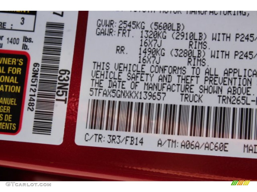 2019 Tacoma SR Double Cab - Barcelona Red Metallic / Cement Gray photo #22