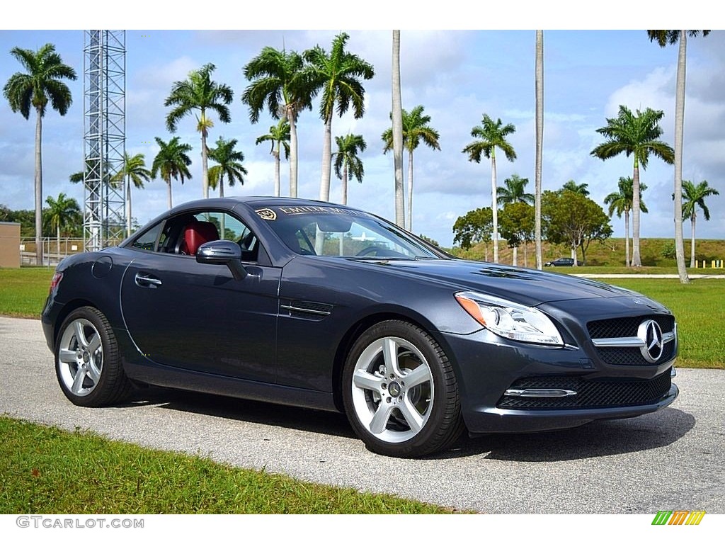 2014 SLK 250 Roadster - Steel Grey Metallic / Bengal Red/Black photo #1