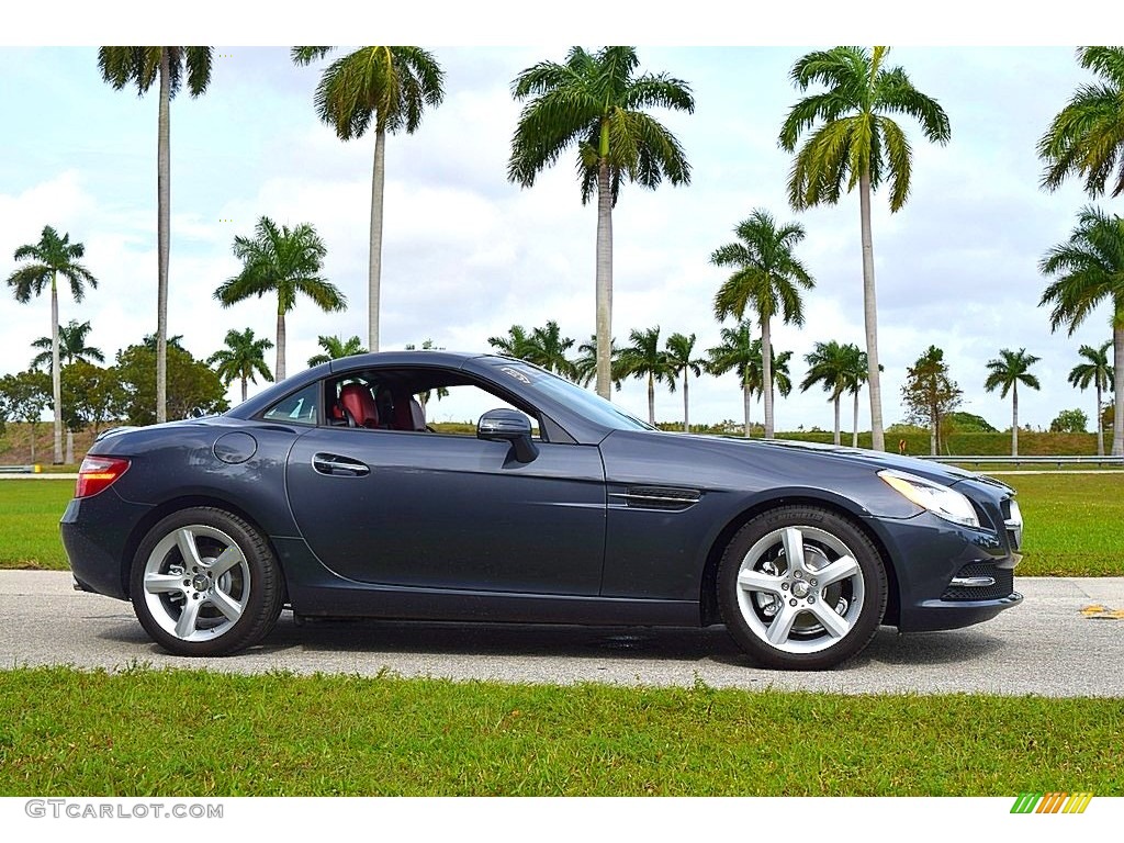 2014 SLK 250 Roadster - Steel Grey Metallic / Bengal Red/Black photo #2