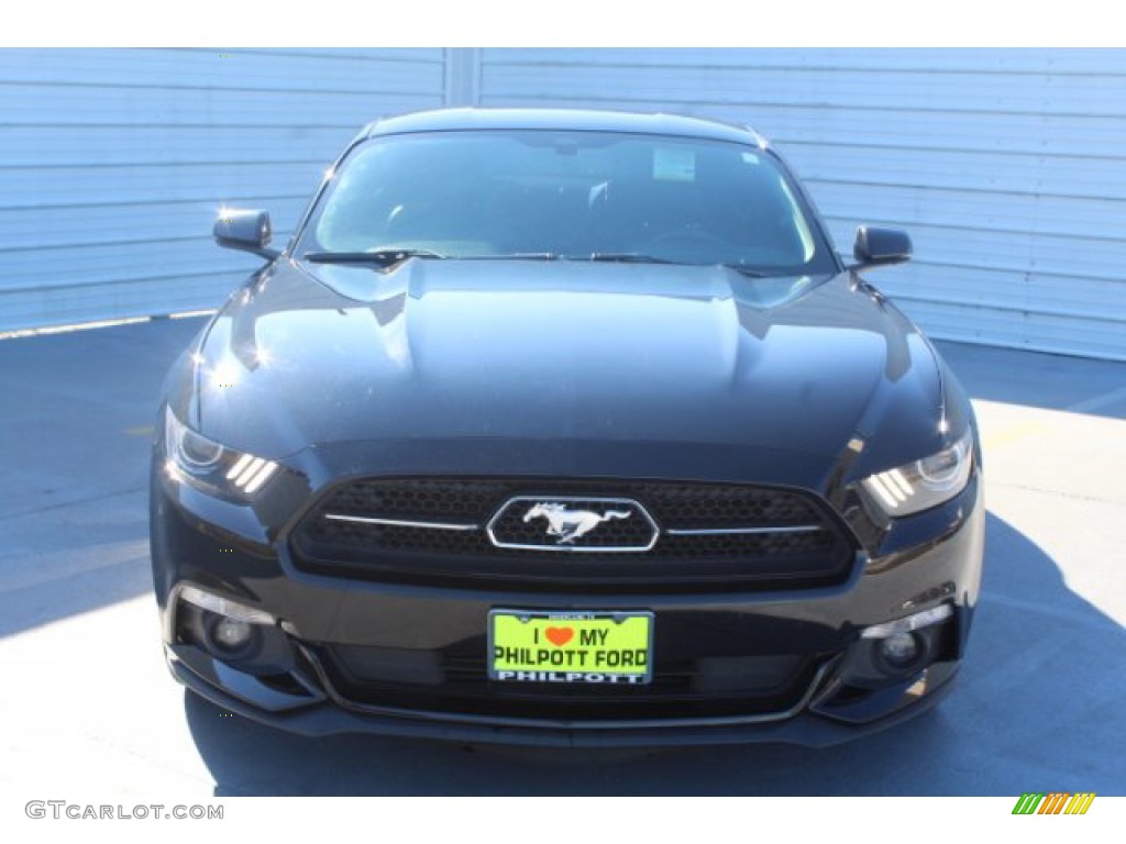 2015 Mustang EcoBoost Coupe - Black / 50 Years Raven Black photo #3