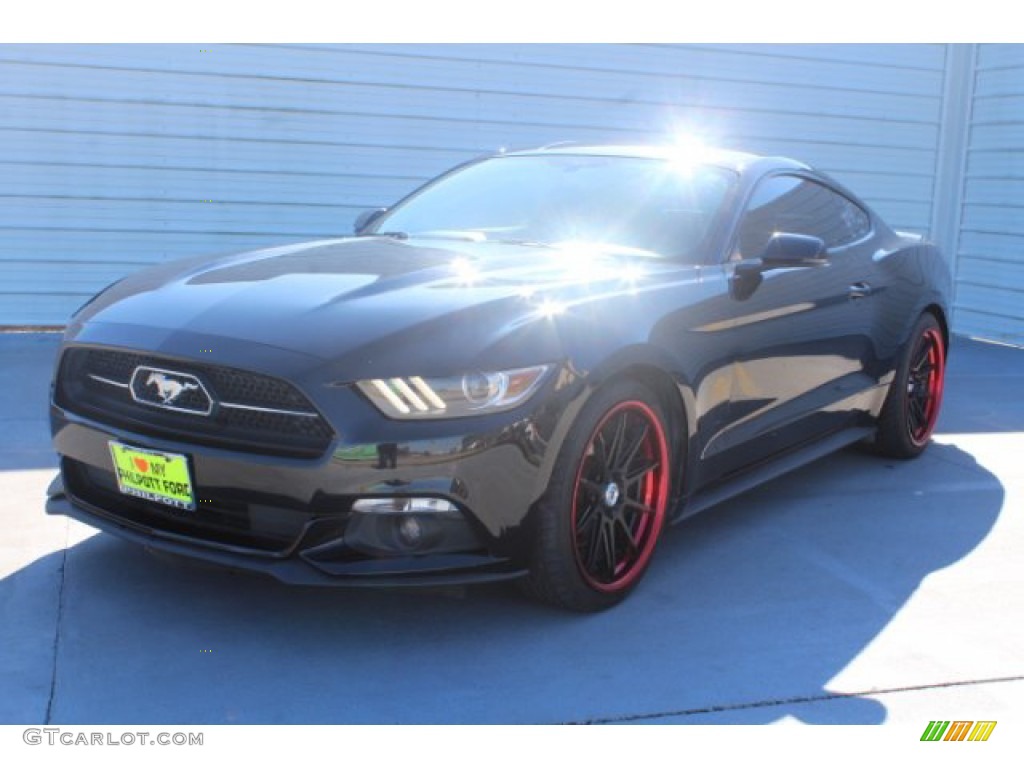 2015 Mustang EcoBoost Coupe - Black / 50 Years Raven Black photo #4