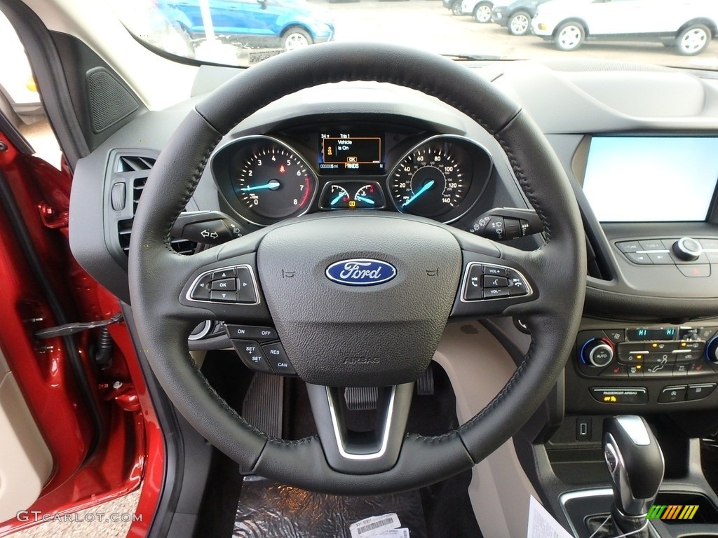 2019 Ford Escape SEL 4WD Medium Light Stone Steering Wheel Photo #130957965