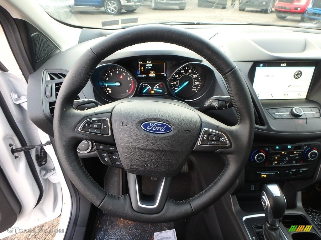 2019 Ford Escape SEL 4WD Chromite Gray/Charcoal Black Steering Wheel Photo #130958403