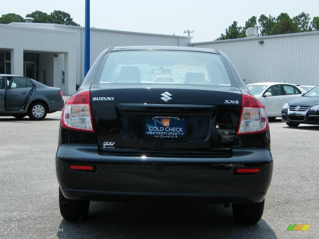2008 SX4 Sedan - Black Pearl Metallic / Beige photo #4