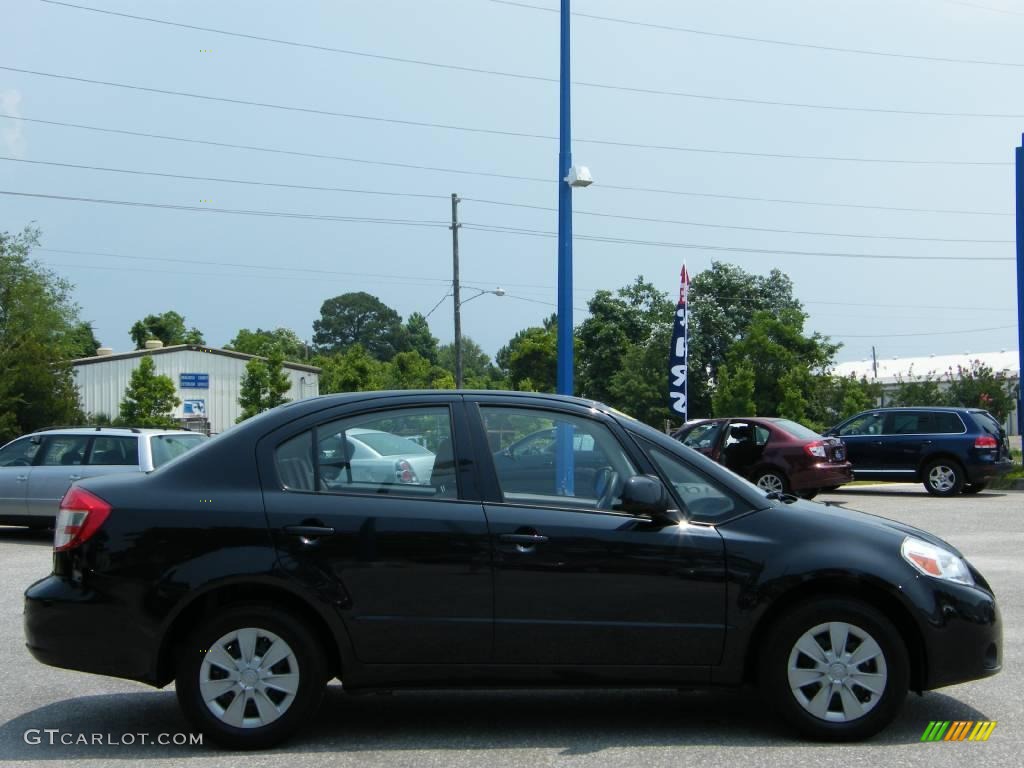 2008 SX4 Sedan - Black Pearl Metallic / Beige photo #6