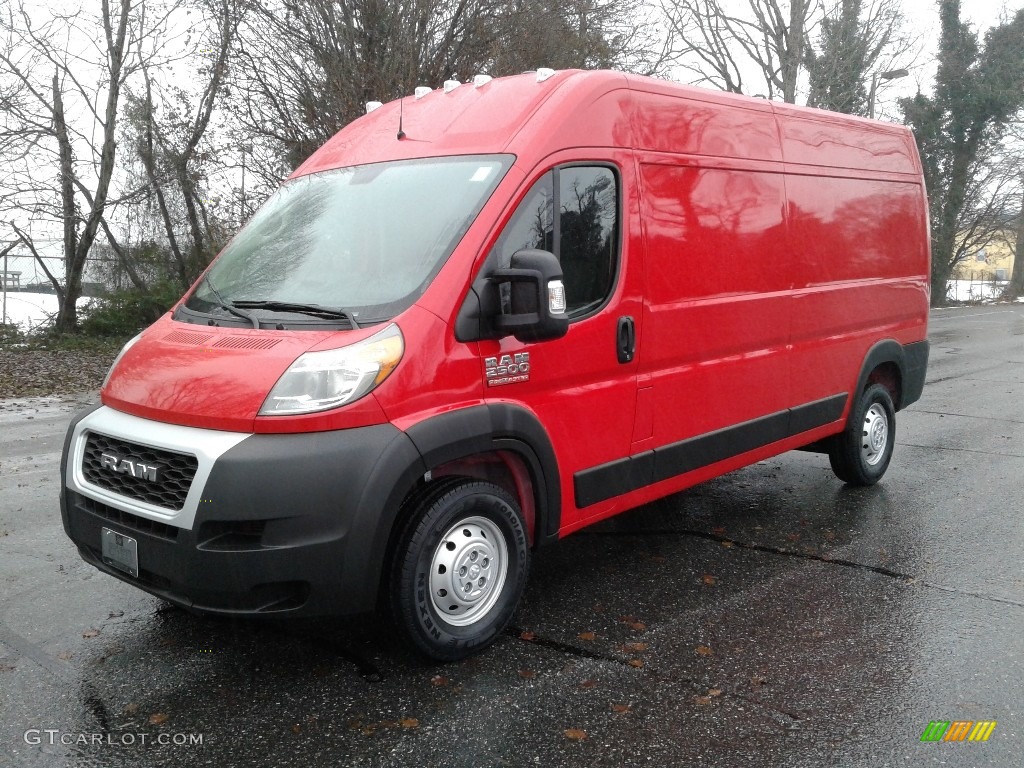 Flame Red 2019 Ram ProMaster 2500 High Roof Cargo Van Exterior Photo #130972487