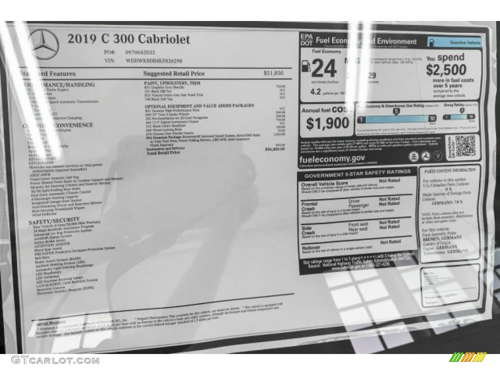 2019 C 300 Cabriolet - Graphite Grey Metallic / Black photo #10