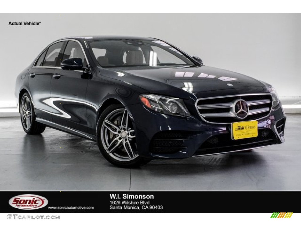 2017 E 300 Sedan - Lunar Blue Metallic / Macchiato Beige/Black photo #1