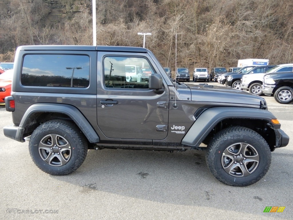 Granite Crystal Metallic 2019 Jeep Wrangler Sport 4x4 Exterior Photo #130987346