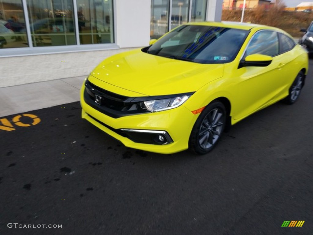 2019 Civic EX Coupe - Tonic Yellow Pearl / Black photo #2