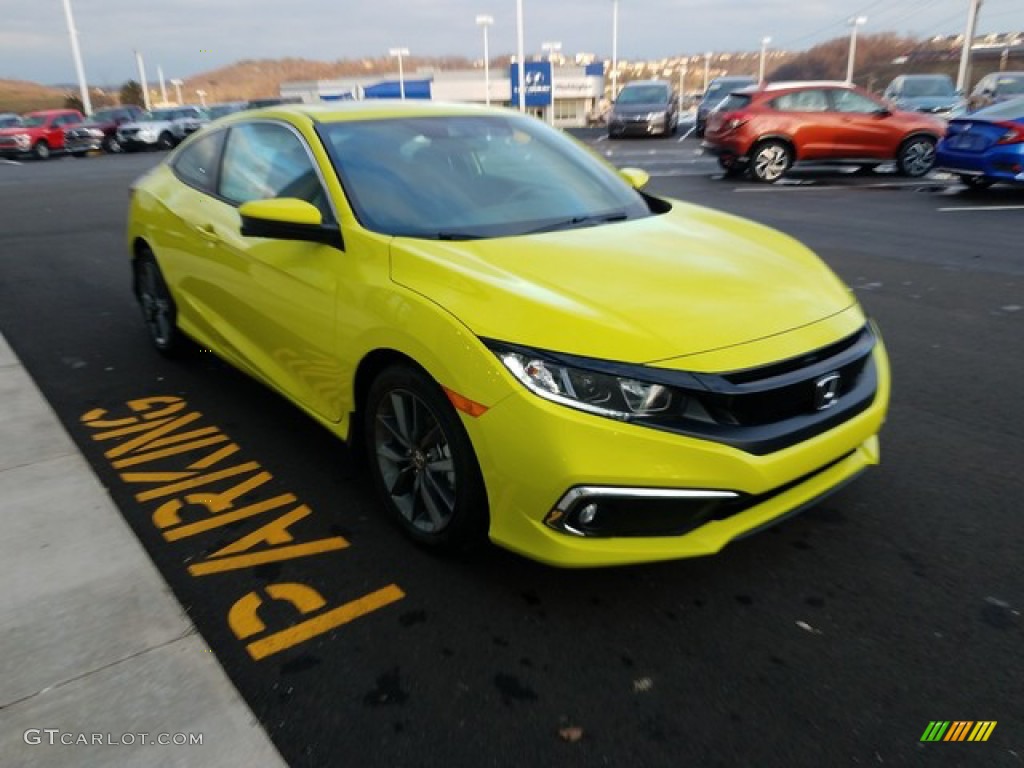 2019 Civic EX Coupe - Tonic Yellow Pearl / Black photo #7