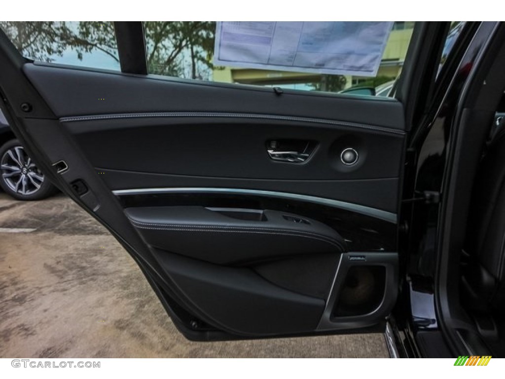 2019 Acura RLX Sport Hybrid SH-AWD Ebony Door Panel Photo #131007533