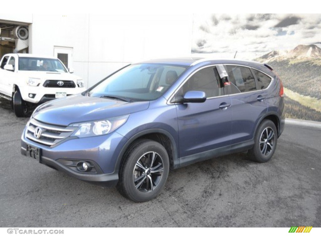 2013 CR-V EX-L AWD - Twilight Blue Metallic / Beige photo #2