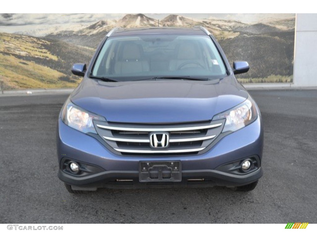 2013 CR-V EX-L AWD - Twilight Blue Metallic / Beige photo #8